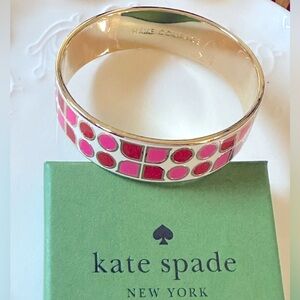 ♠️ Kate Spade “Have Courage “ Bangle Bracelet Red, Pink, White And Gold ♠️